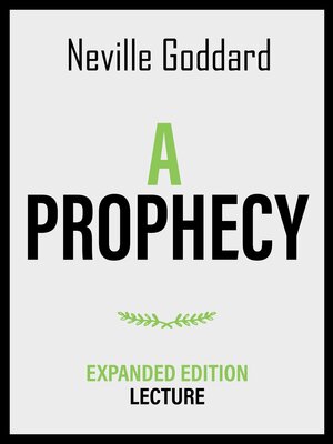 cover image of A Prophecy--Expanded Edition Lecture